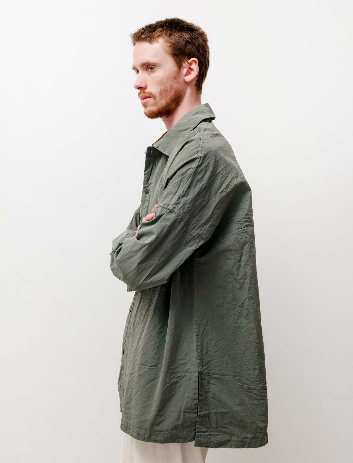 Casey Casey Mens Sun Homme Paper Cotton Shirt - Lichen | Garmentory