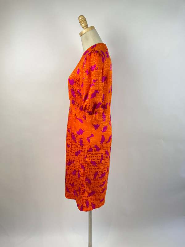 Vintage David Hayes for Saks Fifth Avenue Dress - Orange Print | Garmentory