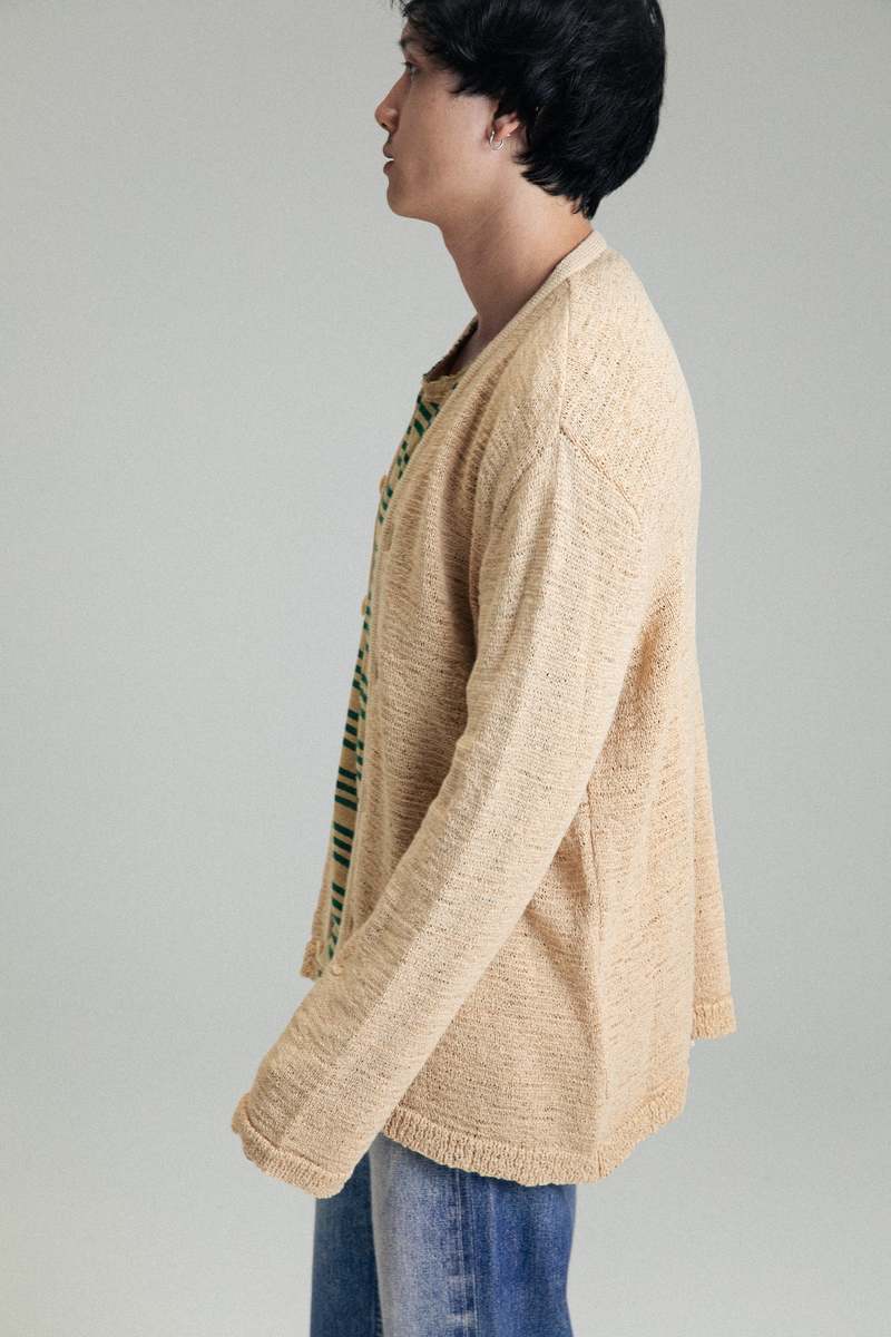 Our Legacy Knitted Cardigan - Beige Faux Cord | Garmentory