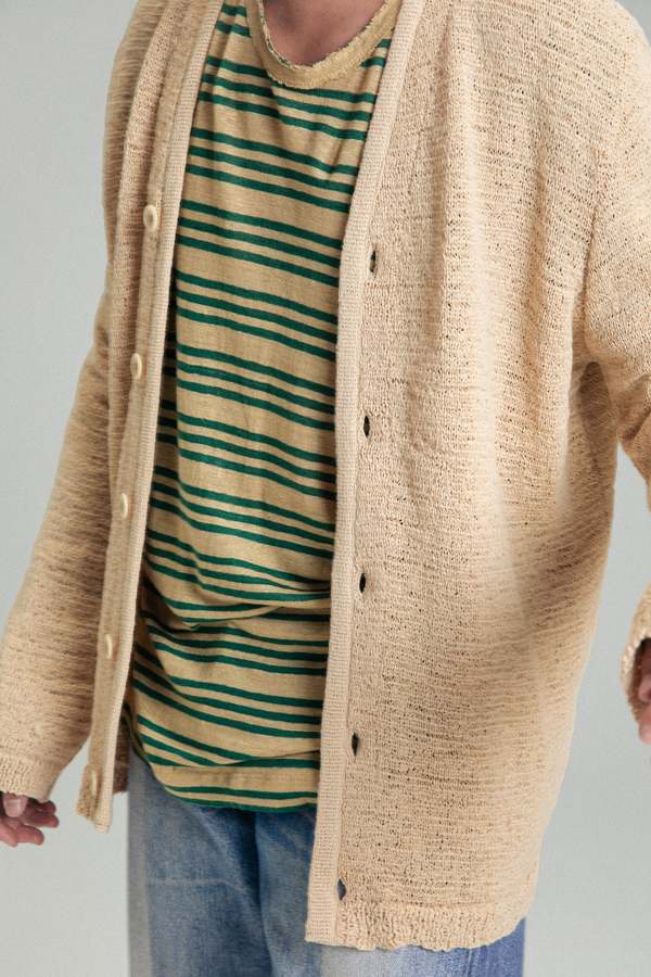 Our Legacy Knitted Cardigan - Beige Faux Cord | Garmentory