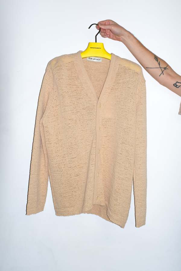Our Legacy Knitted Cardigan - Beige Faux Cord | Garmentory