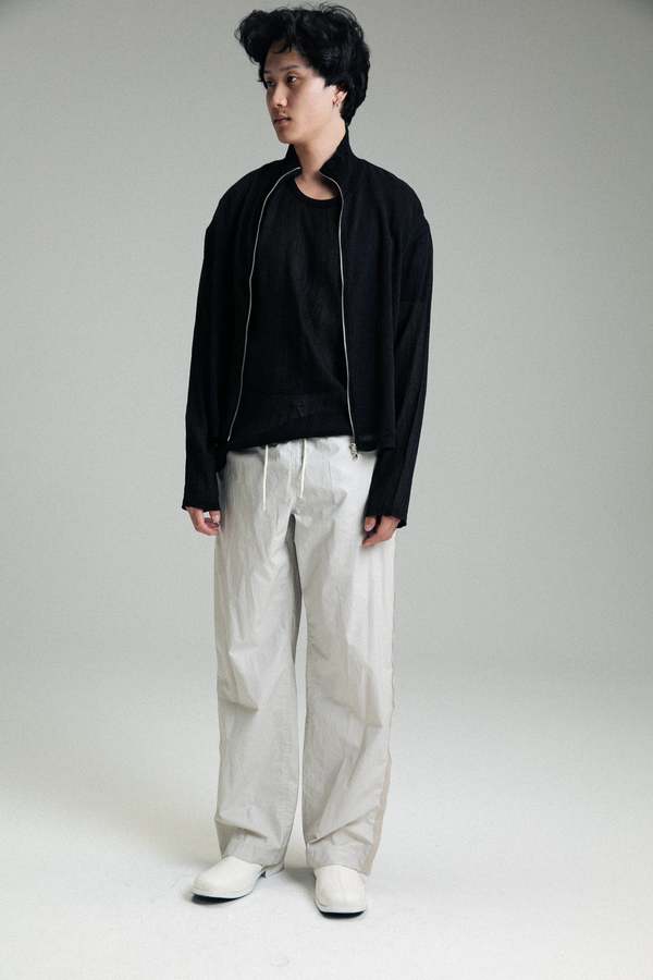 トップス SHRUNKEN FULLZIP POLO BLACK RAYON PLAIT Our Legacy Rayon Plait Shrunken Fullzip Polo - Black | Garmentory