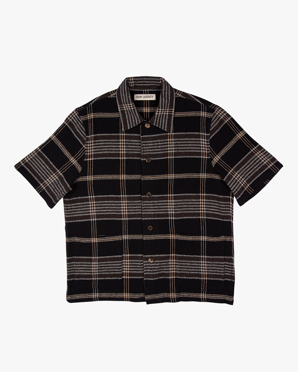 Our Legacy Shortsleeve Elder Shirt - Navy Summer Plaid | Garmentory