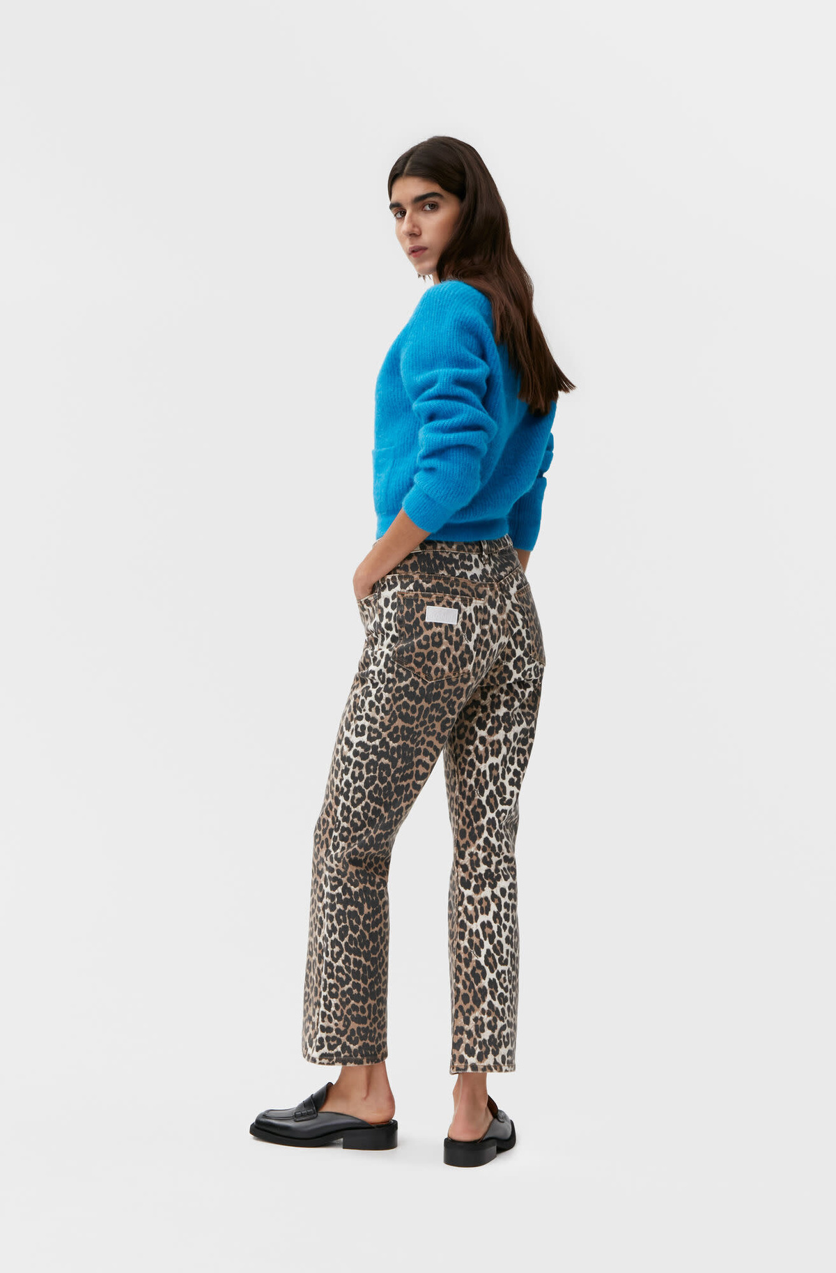 【関税＆送料込み】Ganni Leopard Betzy Jeans GANNI LEOPARD PRINT BETZY CROPPED JEAN