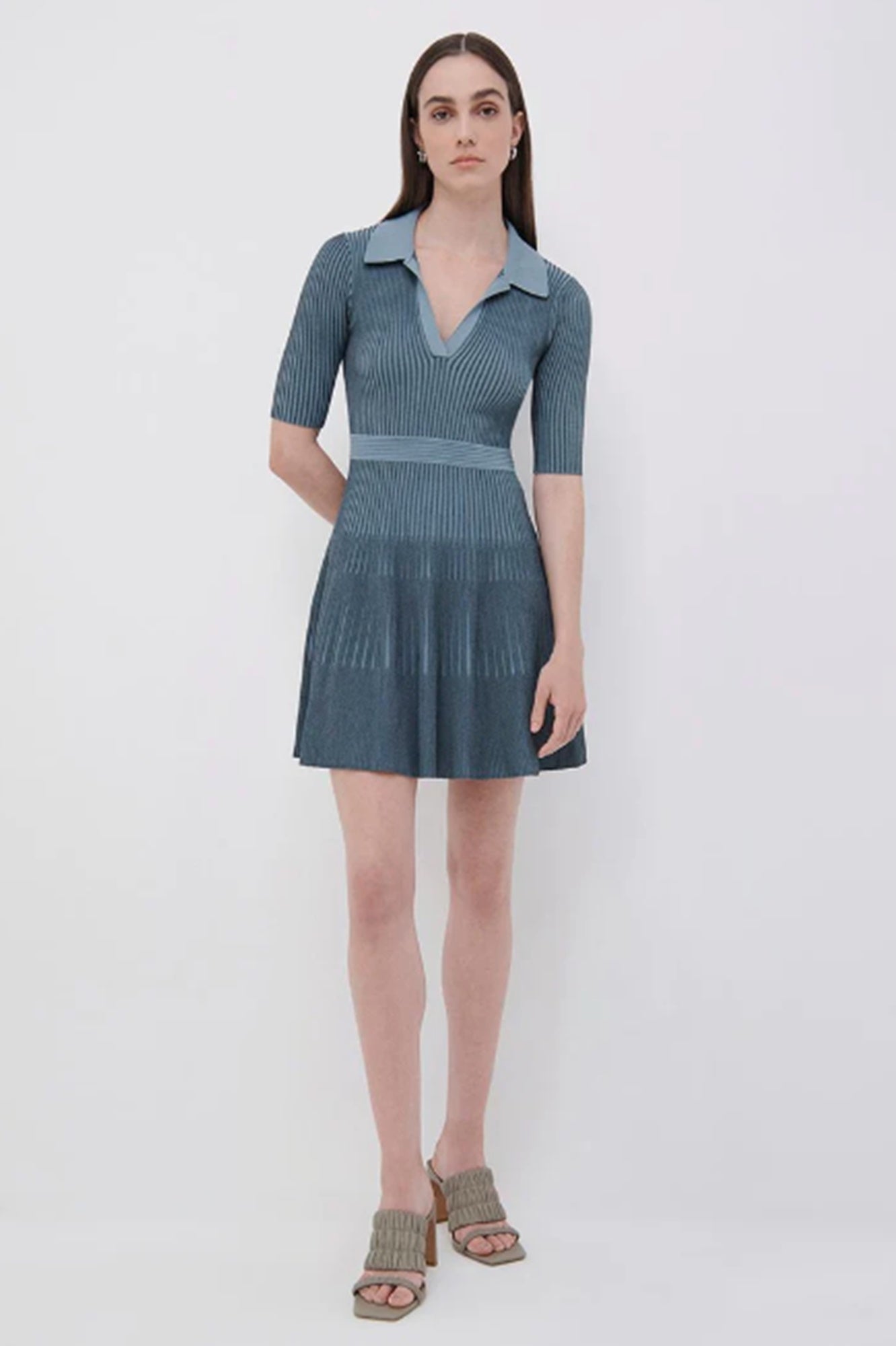 Jonathan Simkhai Patricia Compact Rib Cut Out Polo Dress