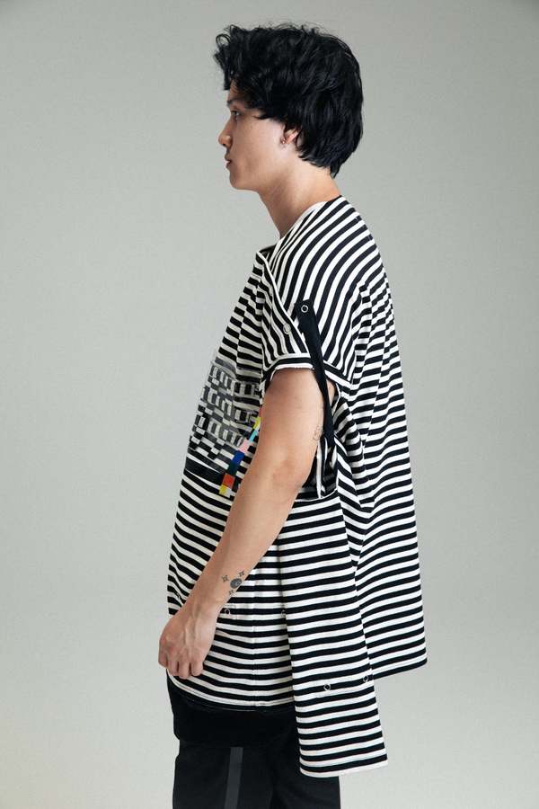 トップス yoshokobayashi Boat neck border T-shirt TAKAHIROMIYASHITA The Soloist. Boat Neck Shirt - Black/White
