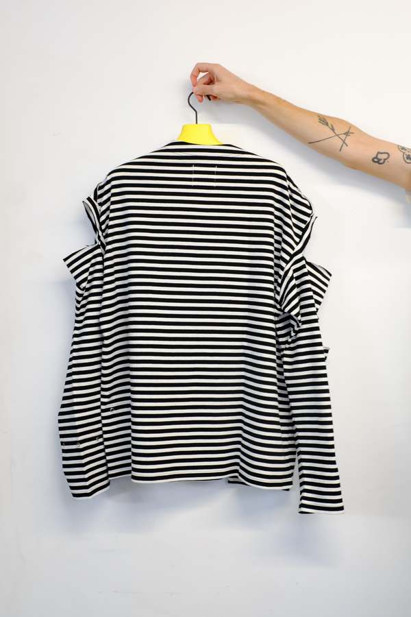 TAKAHIROMIYASHITA The Soloist. Boat Neck Shirt - Black/White