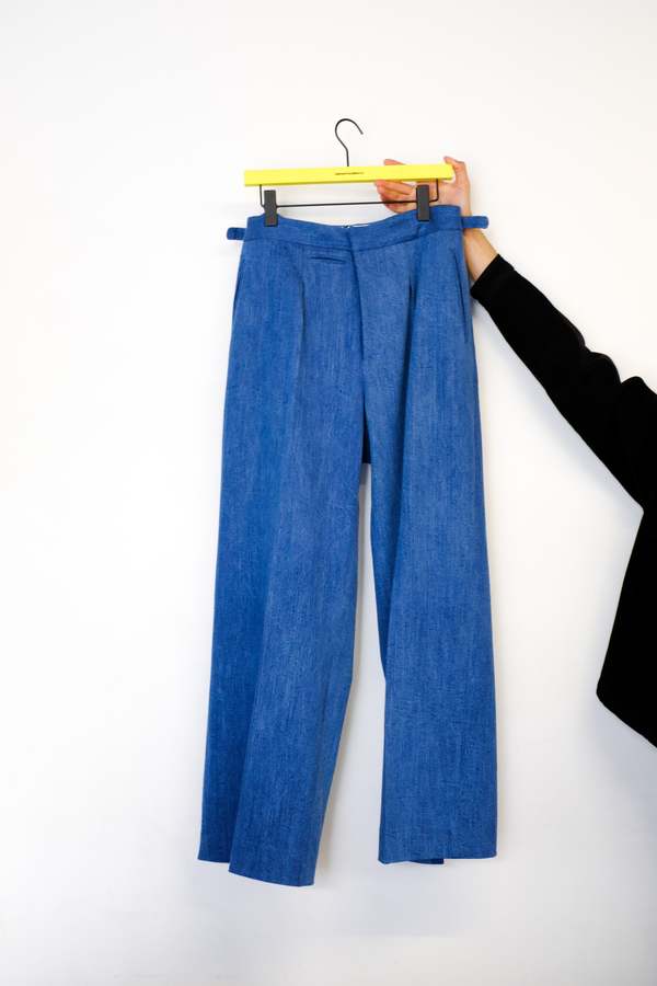 second/layer wide denim slacks