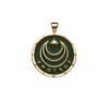 Jane Win Protect Pendant Coin Necklace - Green Enamel - Thumbnail 2