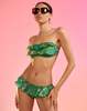 Cynthia Rowley Flirt Cotton Bikini Bottom - Green Floral - Thumbnail 1
