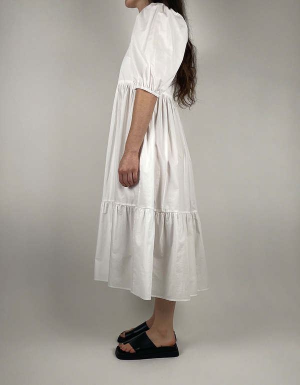 Bronze Age Serenity Puff Dress - White | Garmentory Bronze Age Serenity Puff Dress - White | Garmentory