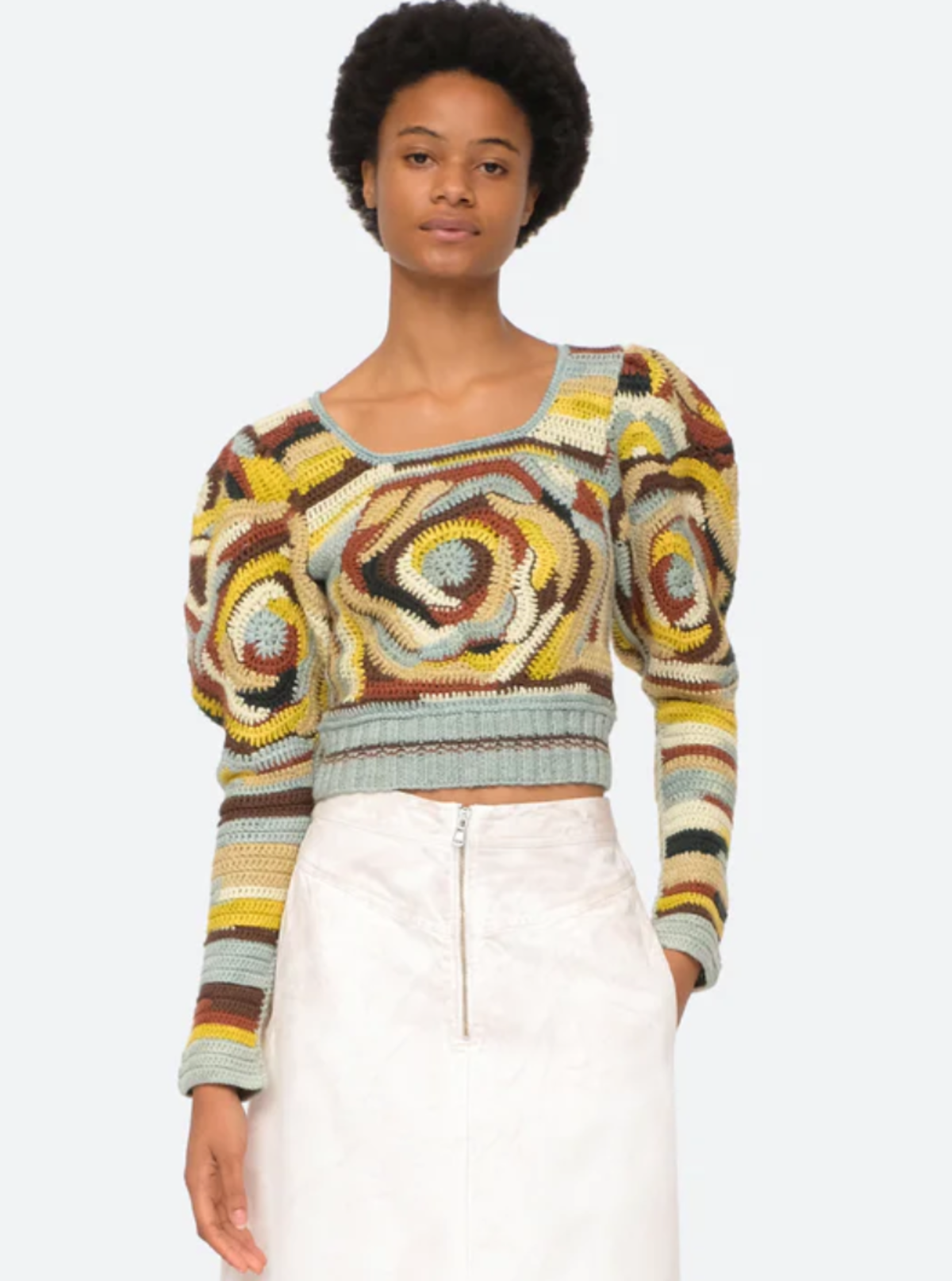 Sea NY Agnes Crochet Sweater | Garmentory