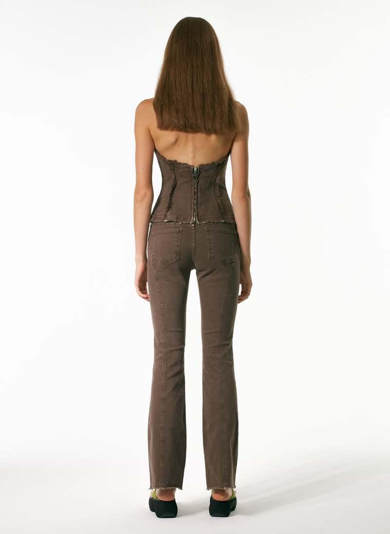 Theopen Product Panelled Bootcut Jeans - Brown | Garmentory Theopen Product Panelled Bootcut Jeans - Brown | Garmentory