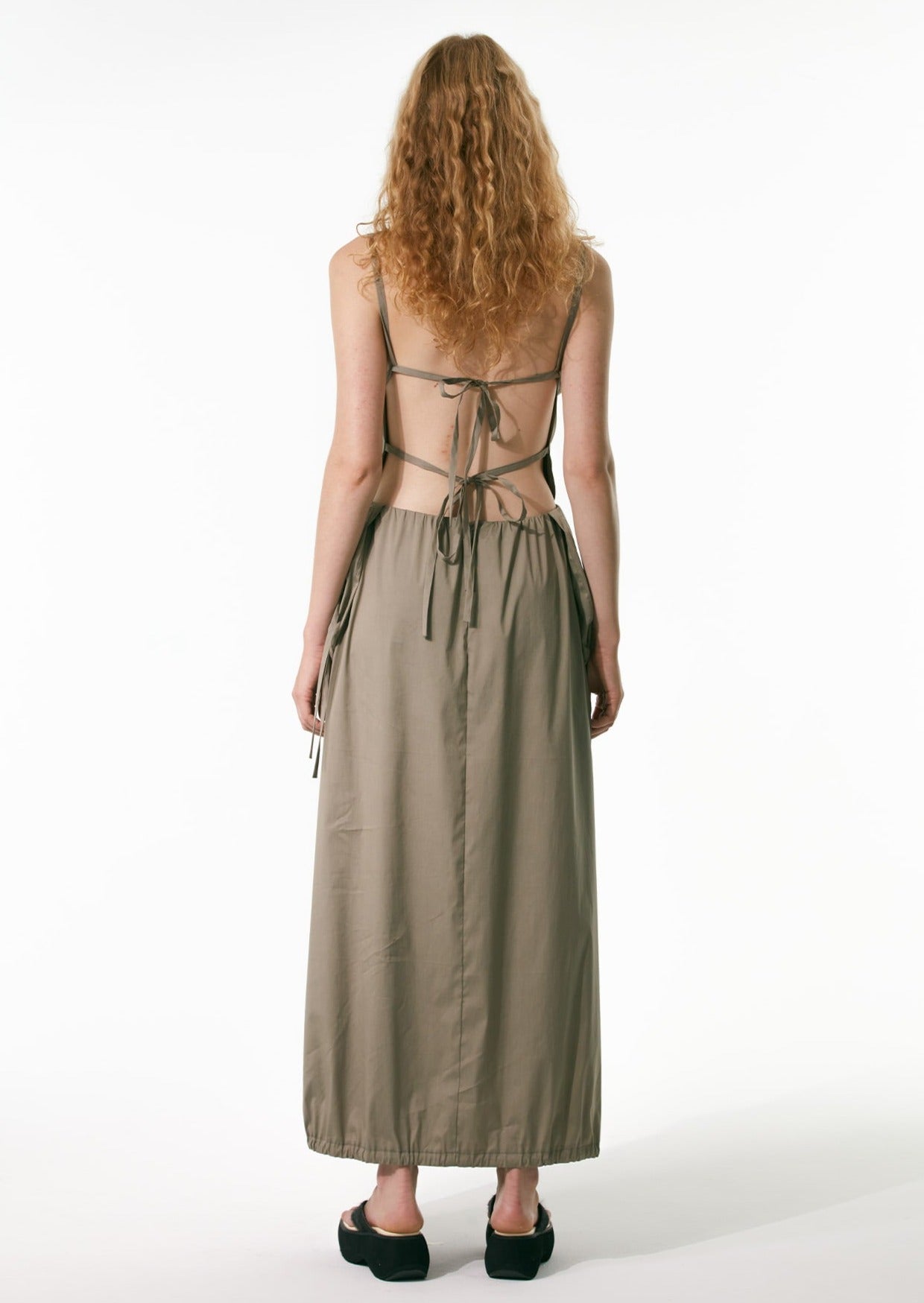 Patch-Pocket-Shirring-Dress-in