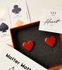 MATTER MATTERS Puffy Heart Studs - Wine - Thumbnail 5