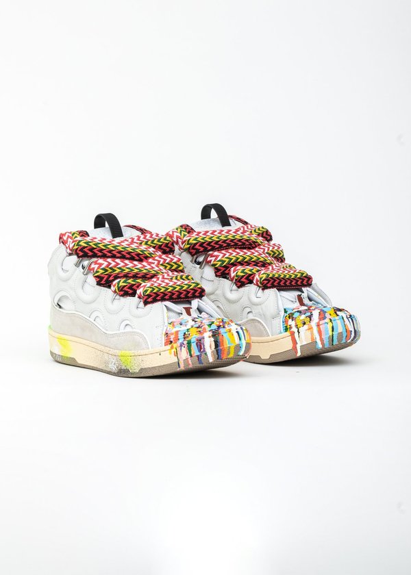 LANVIN X GALLERY DEPT Painted Leather Curb Sneaker - White