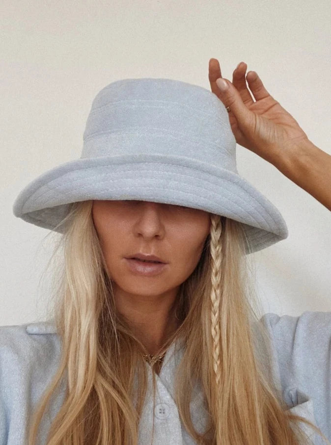Araminta James Terry Cloth Bucket Hat‎ Cream Terry Bucket Hat in Biscuit main image 3