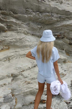 Araminta James Terry Cloth Bucket Hat‎ Cream Terry Bucket Hat in Biscuit main image 4