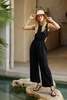 Velvet by Graham & Spencer Vivi Cut Out Linen Jumpsuit - Black - Thumbnail 1