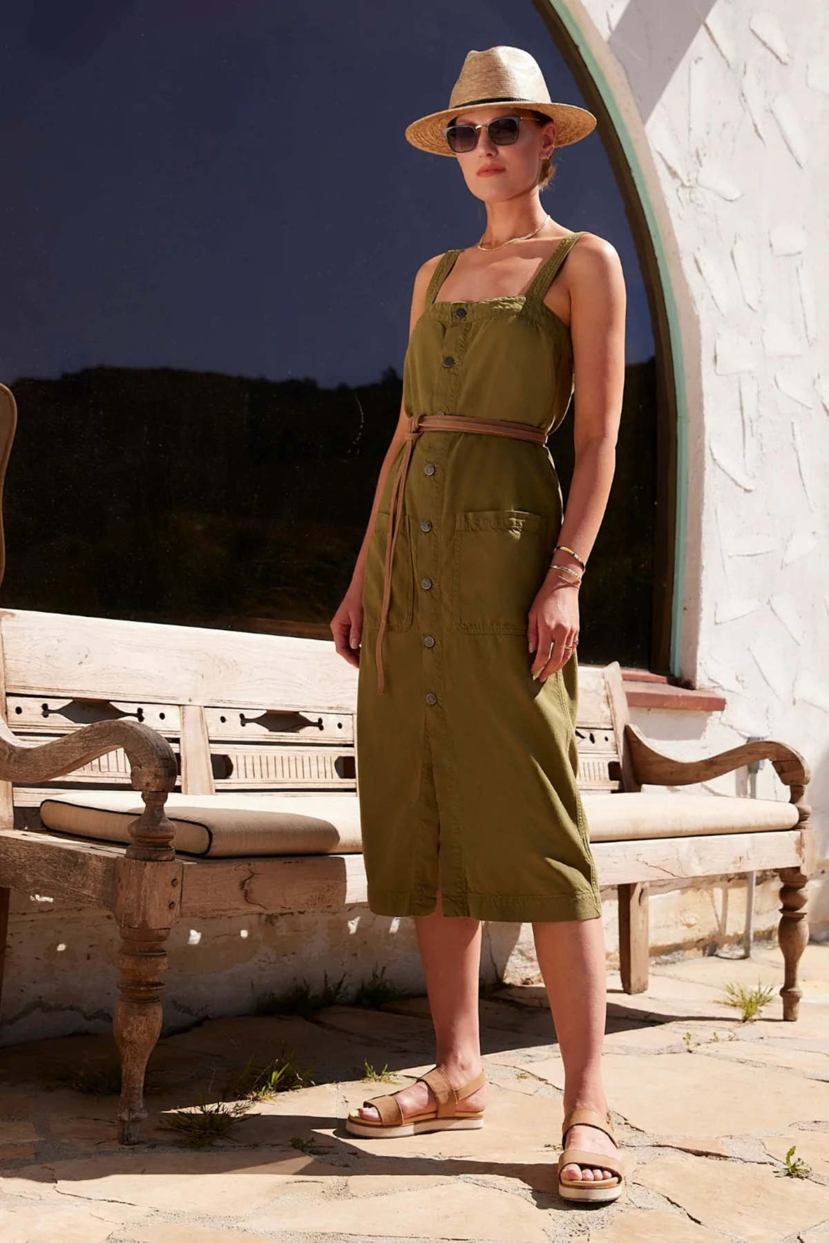 la lune plunged midi dress Aqua La Lune Drape Midi Dress