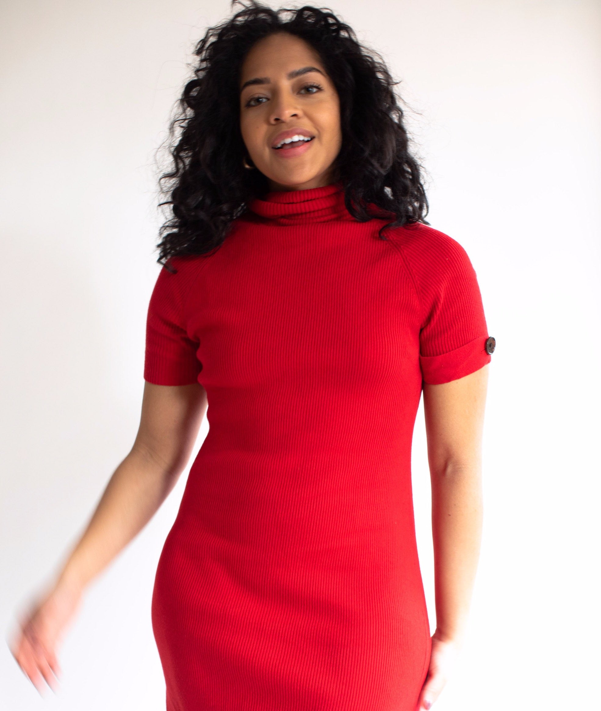 Vintage 1990s Moda International Knit Bodycon Dress - Red | Garmentory