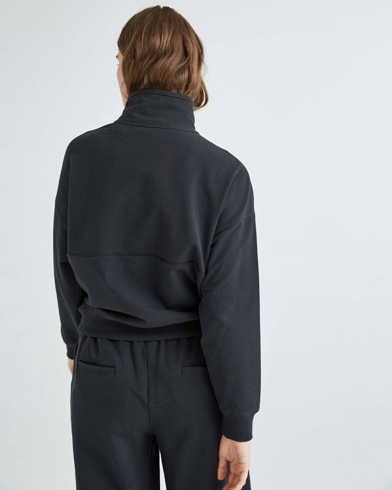 Richer Poorer Womens Stretch Terry Half Zip Pullover - Stretch Limo/Blue Nights