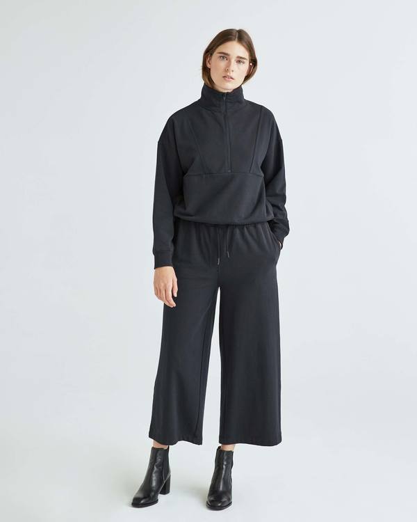 Richer Poorer Womens Stretch Terry Half Zip Pullover - Stretch Limo/Blue Nights