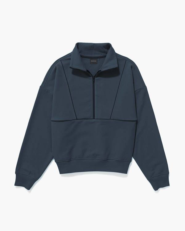 Richer Poorer Womens Stretch Terry Half Zip Pullover - Stretch Limo/Blue Nights