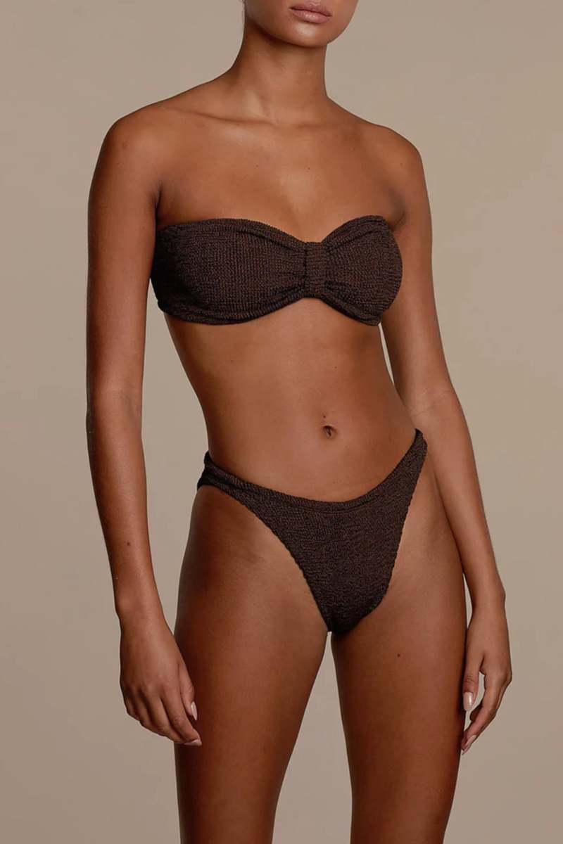 Hunza G Jean Bikini - Metallic Chocolate | Garmentory