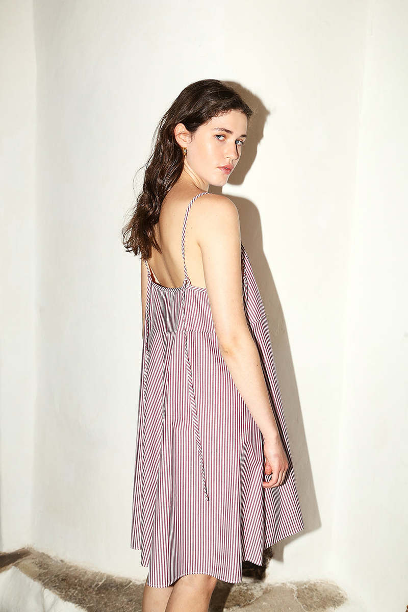 Datura Mini Slip Dress - Burgundy/White Stripe Datura Mini Slip Dress - Burgundy/White Stripe