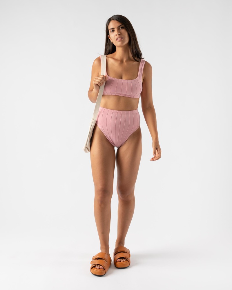 Hunza G Patricia Nile Bikini in Metallic Dusty Pink | Garmentory