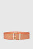 Essentiel Antwerp- Brancuso Striped Belt: Orange/ White - Thumbnail 1