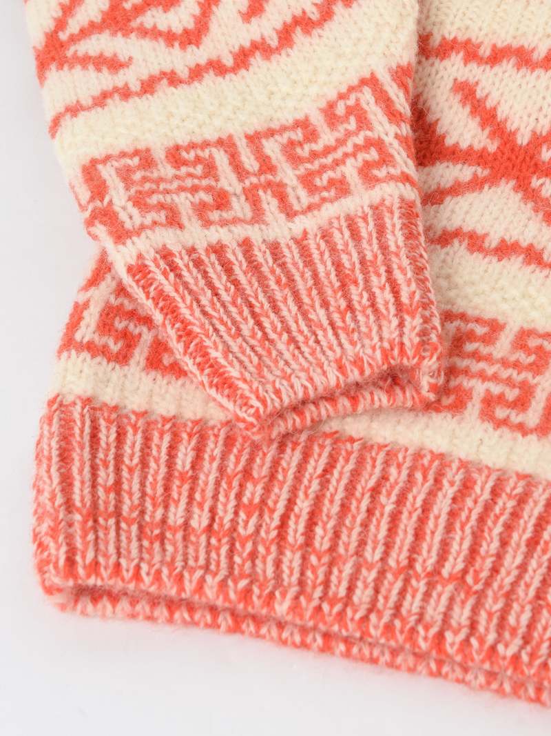 Ganni Summer Lambswool sweater - red/cream | Garmentory