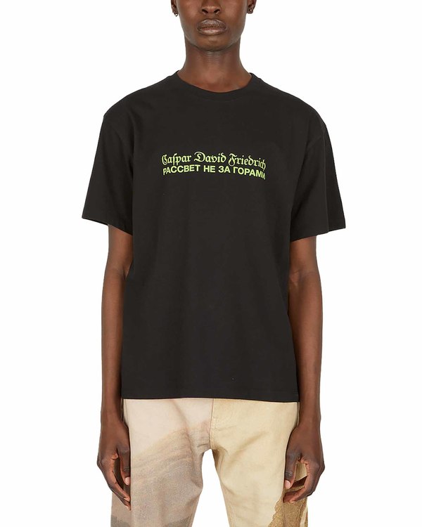 RASSVET PACCBET CASPAR DAVID DECK ラスベート Rassvet PACCBET x Caspar David Friedrich Logo T Shirt - Black