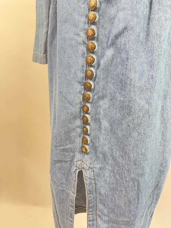 Vintage Express Button Front Dress - Denim | Garmentory Vintage Express Button Front Dress - Denim | Garmentory