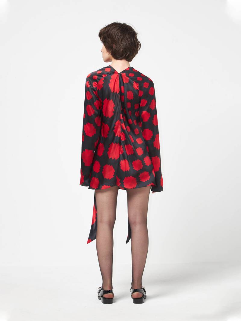 ワンピース MARNI Printed Viscose Dress Marni Geometric Printed Strap Detailed Viscose Dress - Black