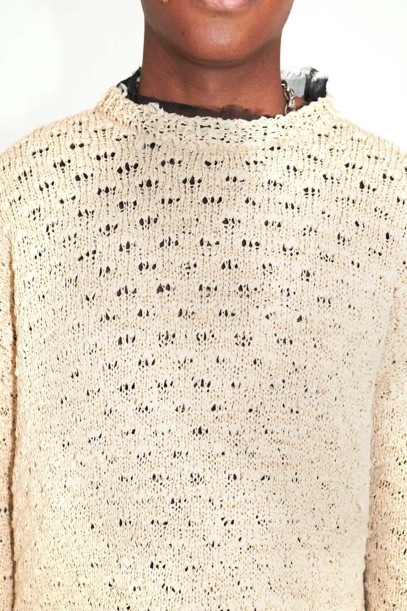 Our Legacy Popover Roundneck sweater - Beige Faux Cord