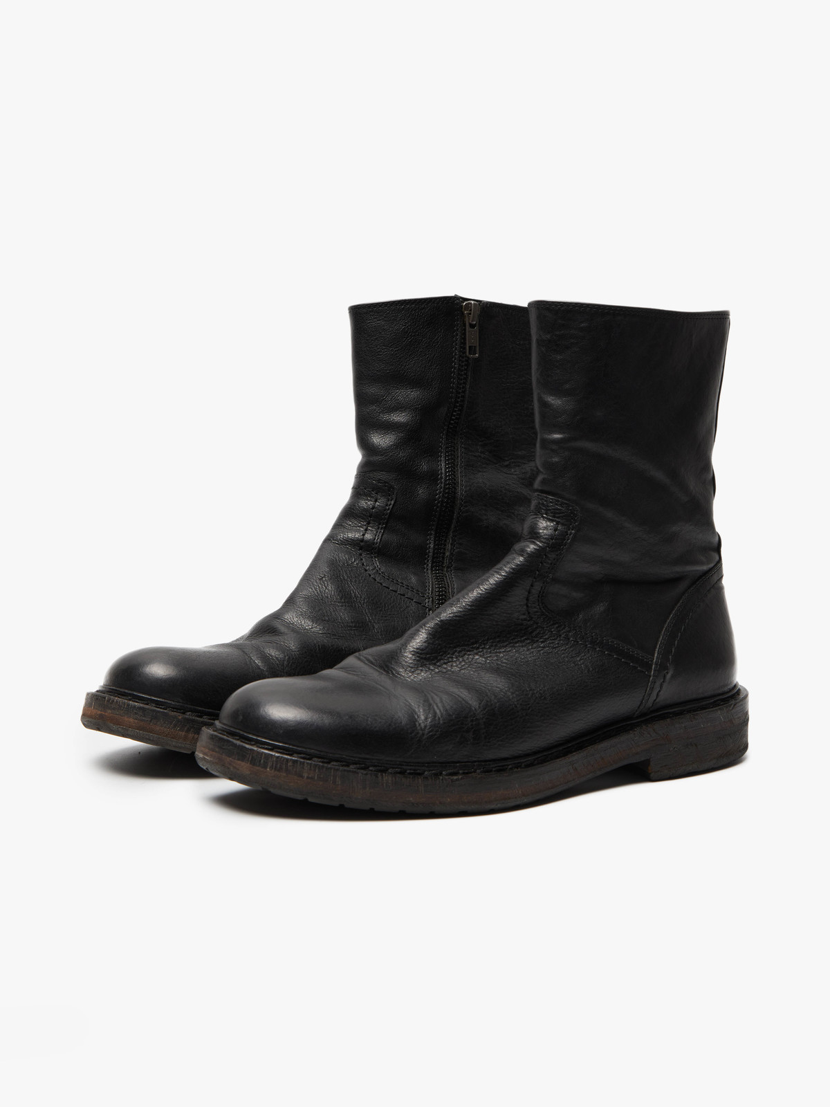 Ann Demeulemeester M Leather Chelsea Boots - Black | Garmentory