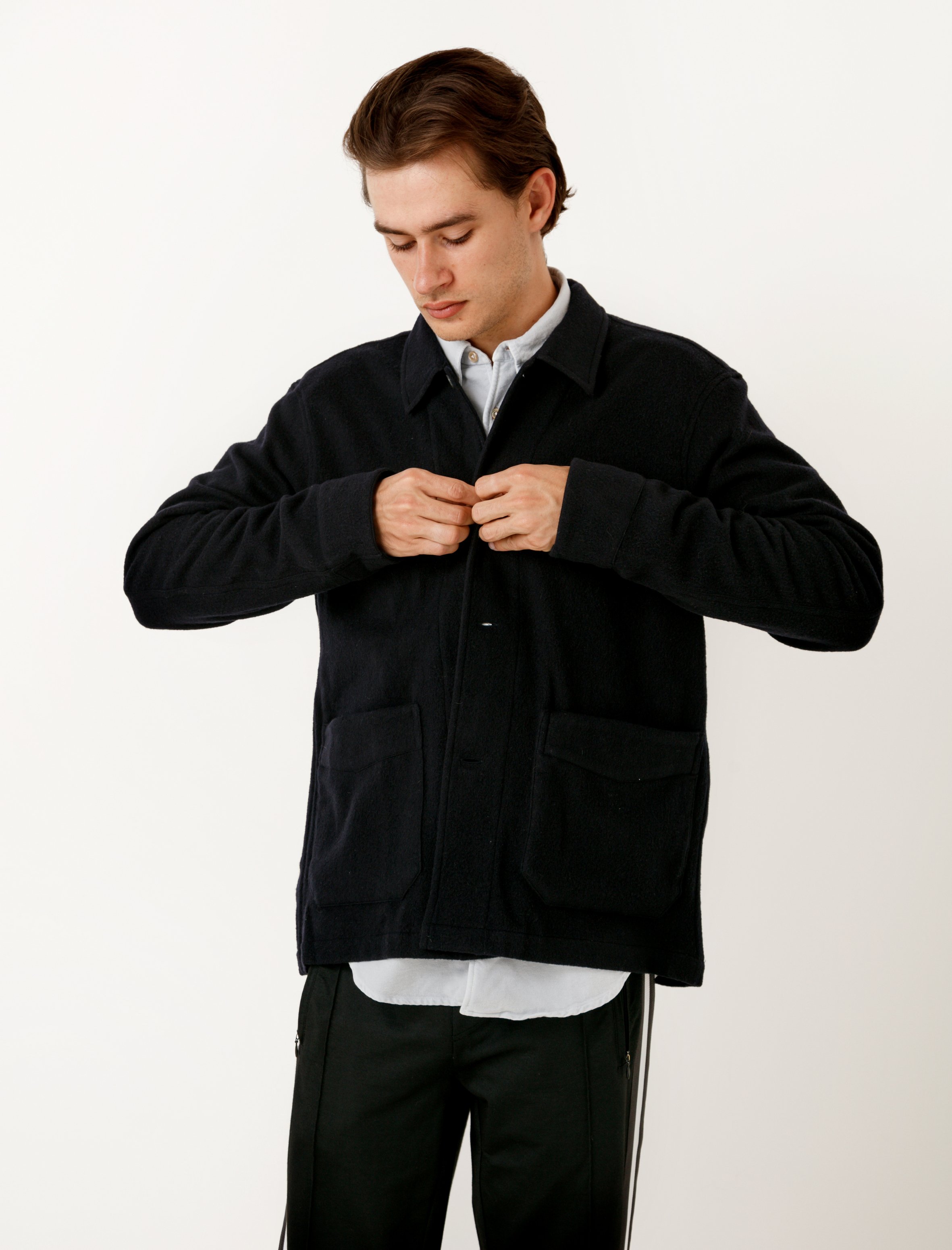 Our Legacy Archive Box Jacket Navy Light Cash Wool Garmentory