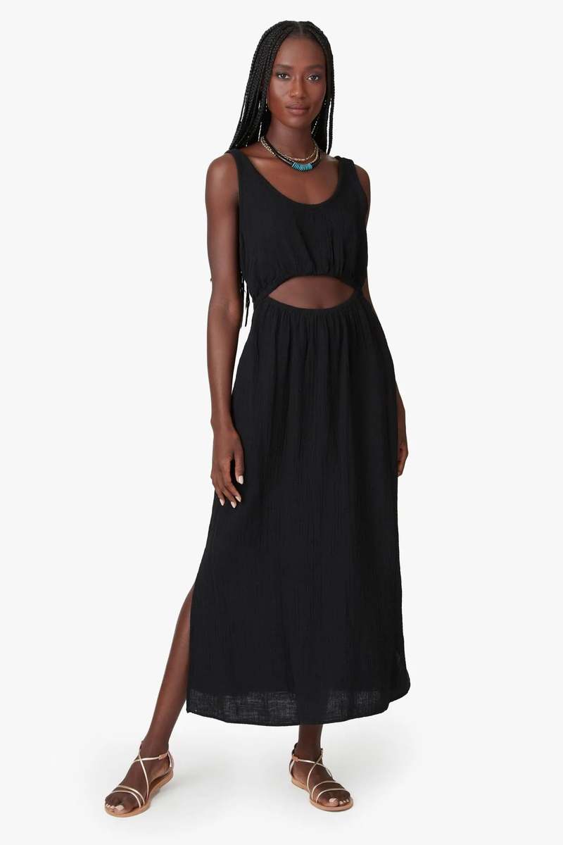black gauze dress pockets Black Chest Pocket Relaxed Gauze Short Shirt Dress