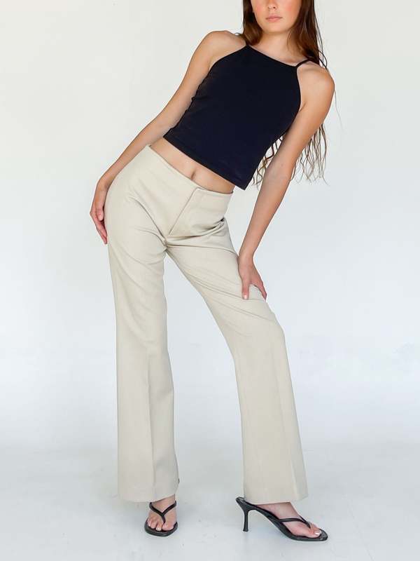 Low Rise Pants Ecru Garmentory