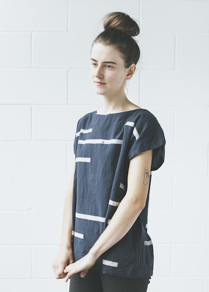 Uzi Broken Stripe Tunic in Navy Uzi Broken Stripe Tunic in Navy