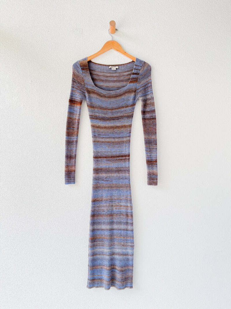 by johnny adelita knit midi dress MICHELLE KNIT MIDI DRESS WITH FUR ACCENTS – AKIRA main image 1