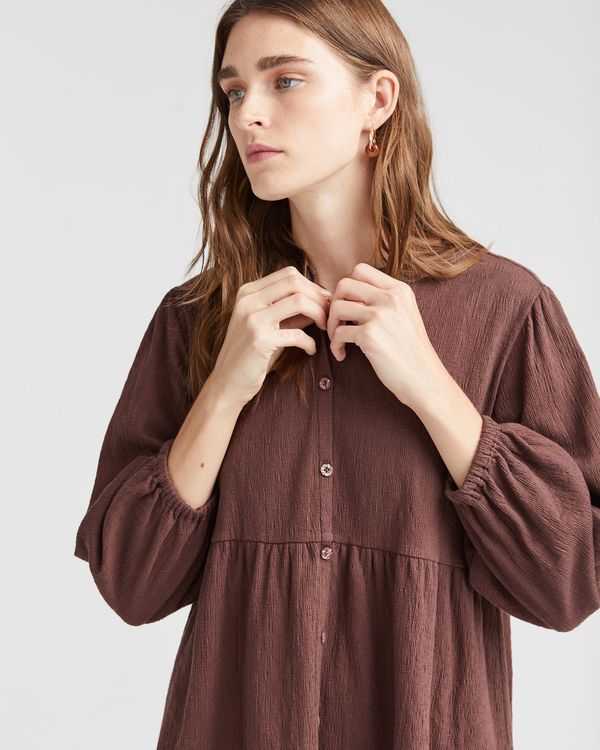 Richer Poorer Womens Cloud Weave Button Up Dress - Multi