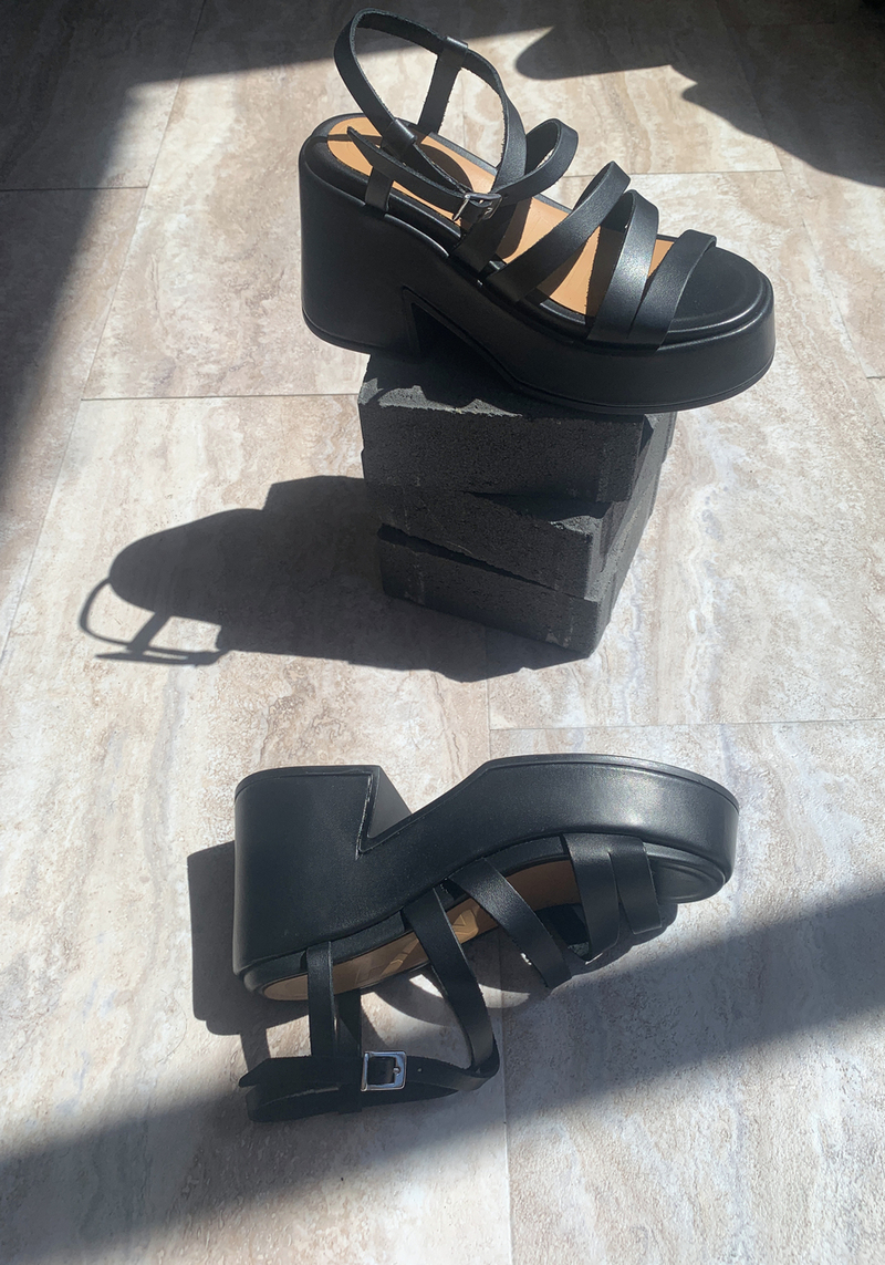 Ganni Asymmetric Sandals - Black | Garmentory