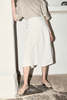 Datura Heavy Linen Wrap Skirt - White  - Thumbnail 2