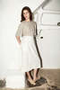 Datura Heavy Linen Wrap Skirt - White  - Thumbnail 3