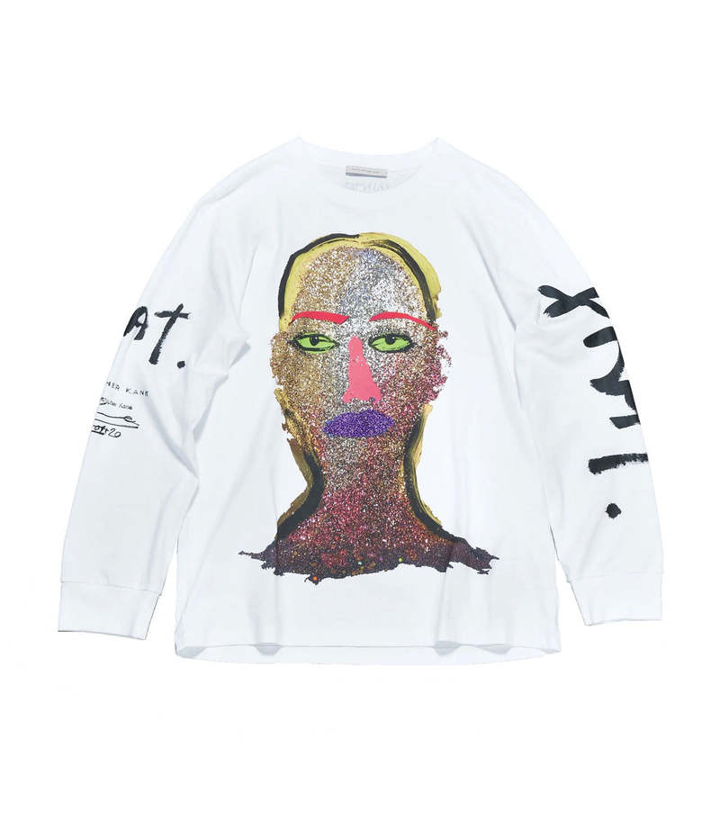 Christopher Kane Brat Face Long Sleeve T Shirt - White