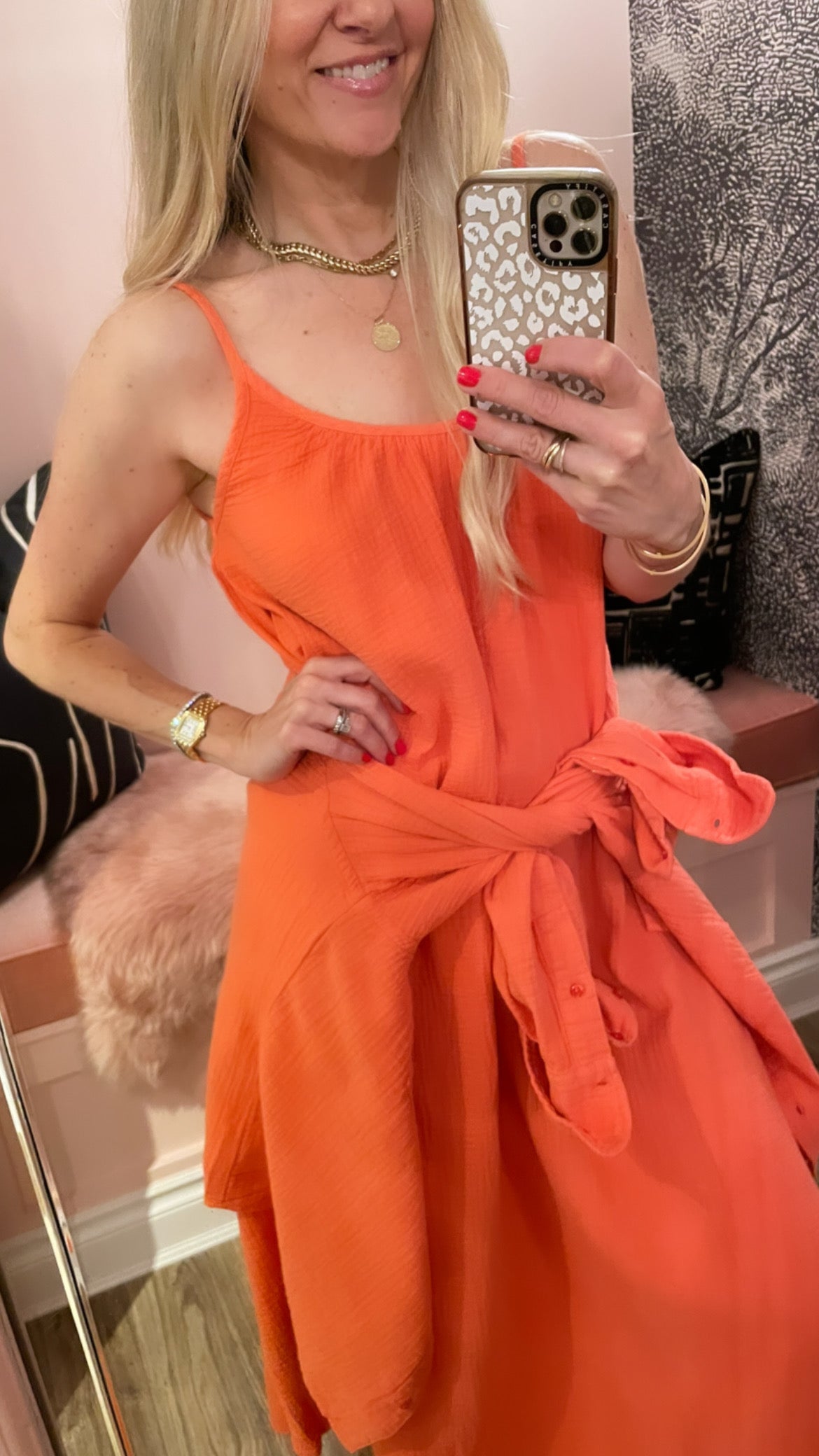 The Great. Gauze Slip Dress Coral Garmentory