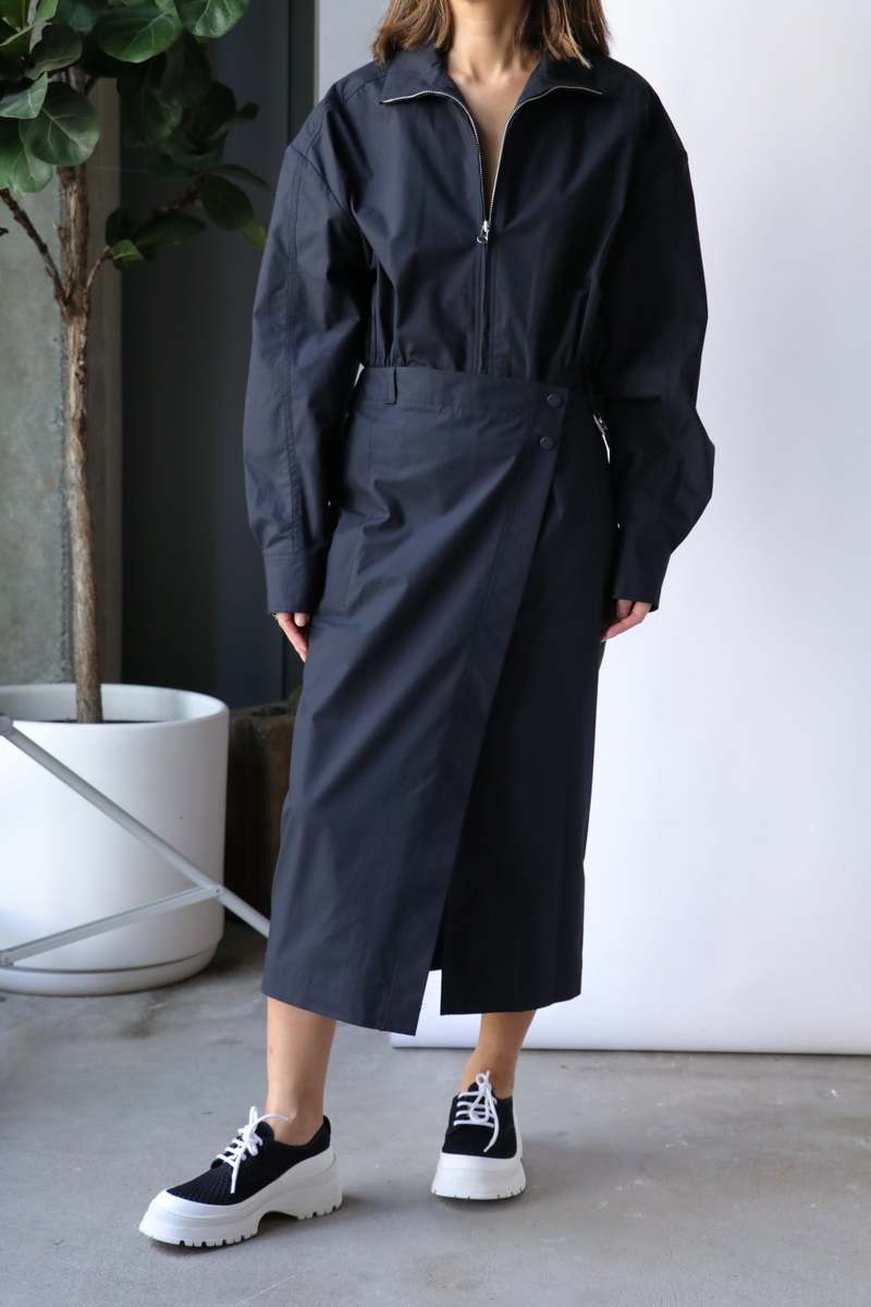 [LOW CLASSIC] / ☆ 24SS JUMPSUIT DRESS / NAVY Low Classic Jumpsuit Dress - Dark Navy | Garmentory